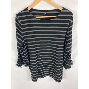 J Jill Pima Tie Sleeve Tee Size XL